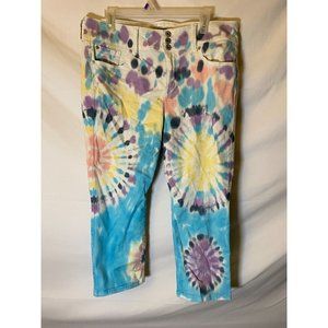 Torrid Womens Size 16 Tie Dye Stretch Capri Cropped Stretch Jeans